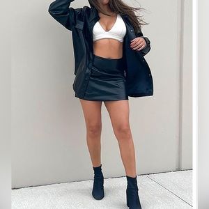 Fabletics Vegan Leather High-Waisted Mini Skirt, Medium/8, NWT